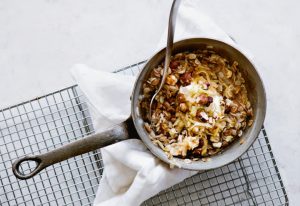 Warm Rye Cereal with Apple and Hazelnut