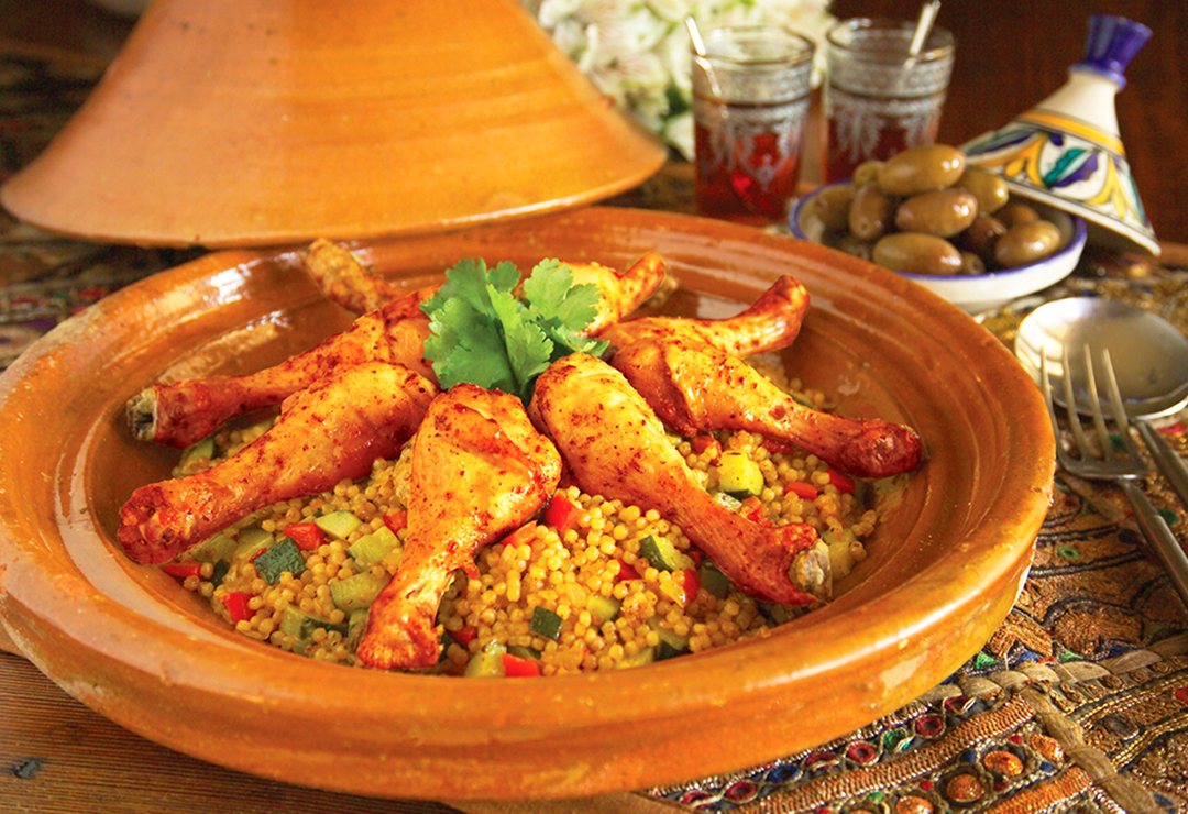 Moroccan style chicken with Pearl Couscous