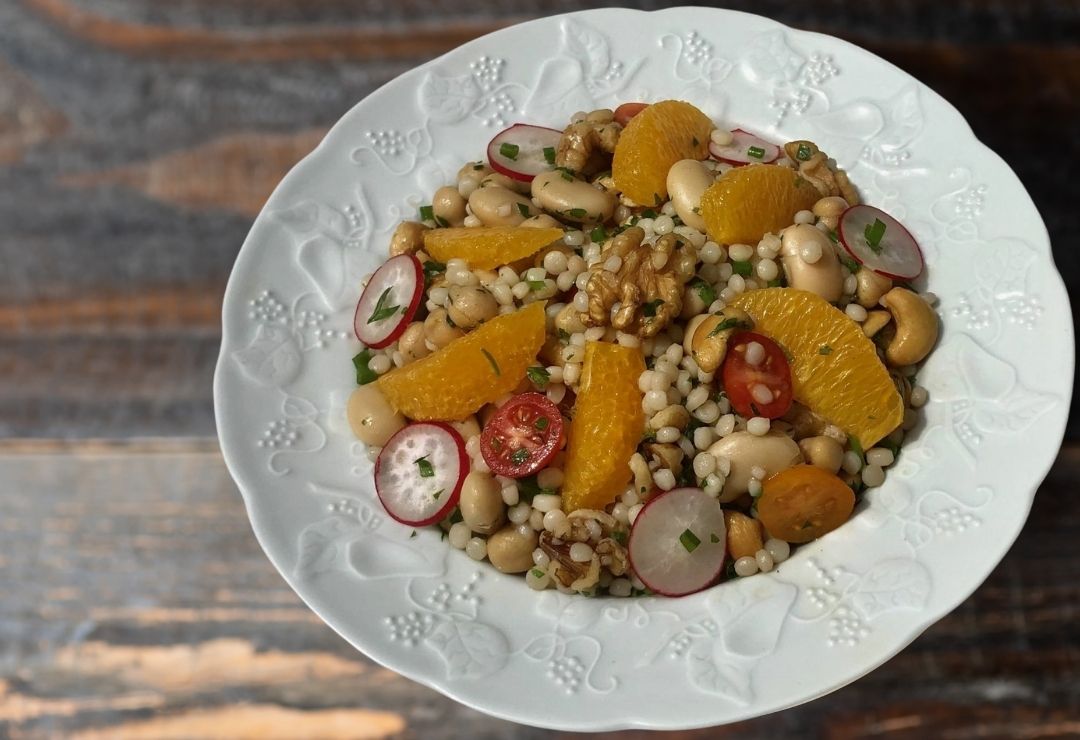 Vegan Pearl Couscous and Orange Salad