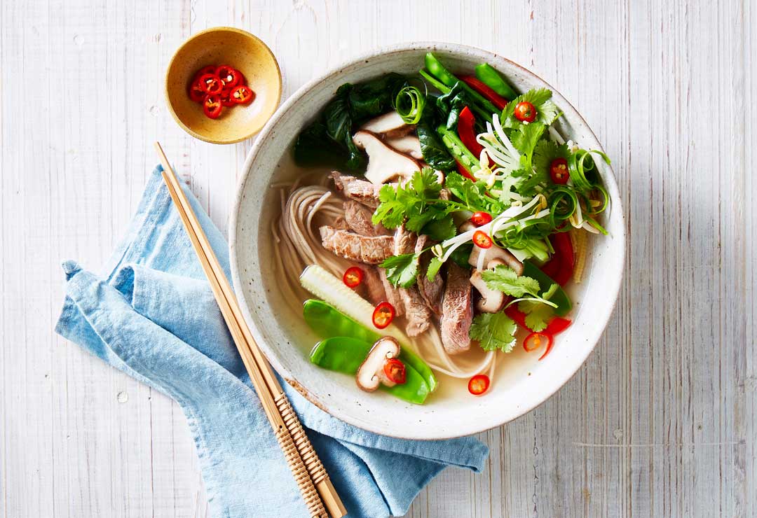 Light Asian beef soup