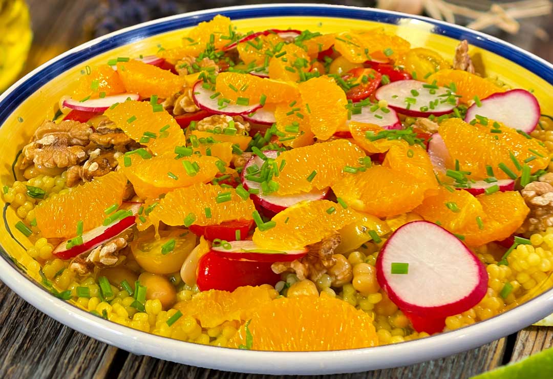 Vegan Pearl Couscous and Orange Salad