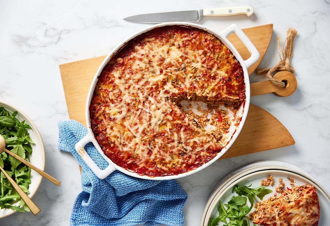 Baked Rice Bolognese Pie