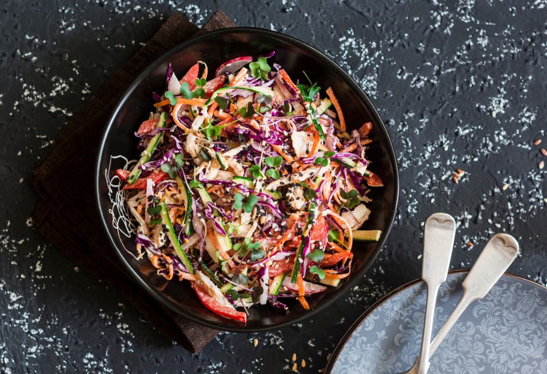 Caribbean Chicken Rainbow Slaw