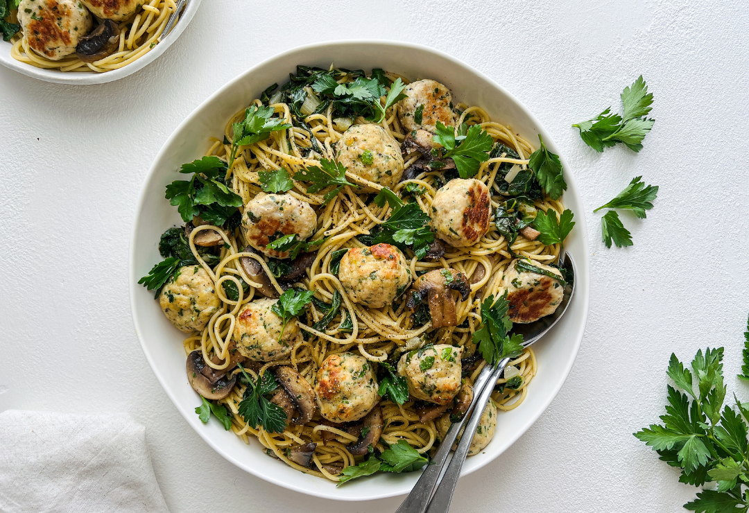 Tom Walton's Chicken & Ricotta Meatball Spaghetti